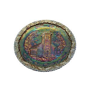 Fenton Carnival Glass 1970 Christmas Holiday 8 Inch Collector Plate